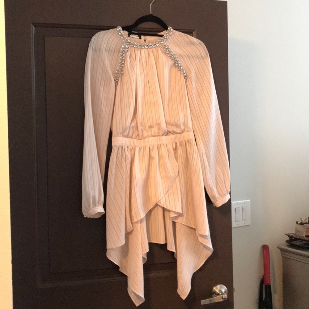 Bebe High-Low Top! Silky with Rhinestone Accents!